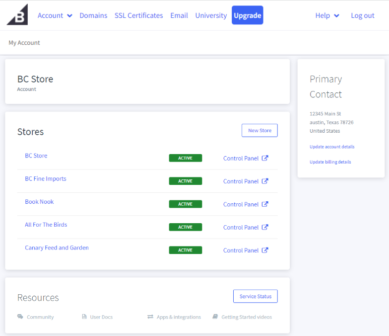 Account Dashboard