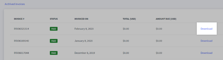 Download your invoice to view or print it