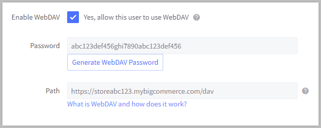 WebDAV credentials
