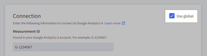 Use global checkbox highlighted.