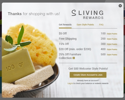 Example of loyalty rewards