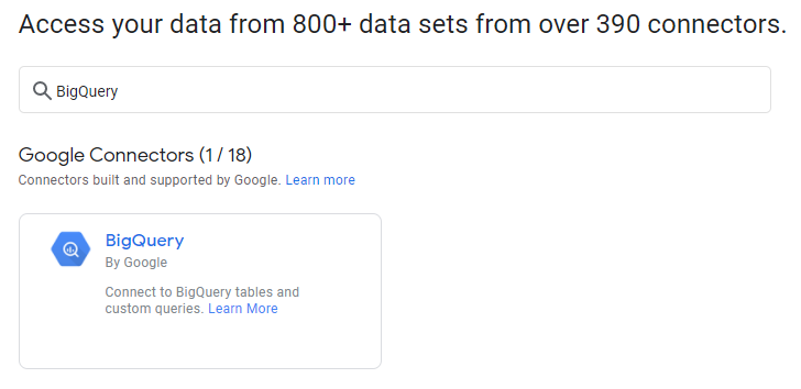 BigQuery connectors