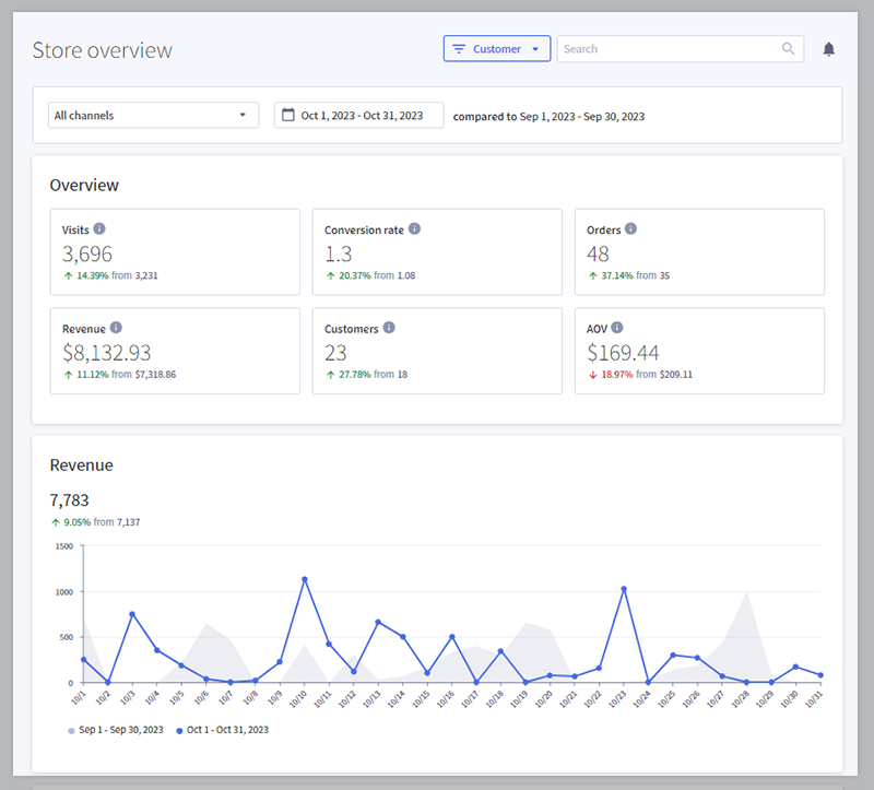 Ecommerce Analytics Reports | Store Overview Report