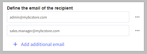 Two staff email addresses assigned as recipients for new quote notifications