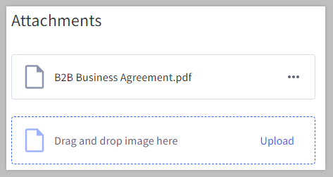 Drag and drop a file into the Upload field, or click the field to select a file from your device