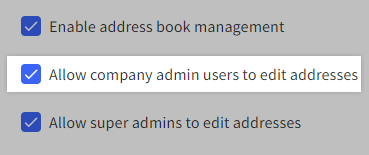 Allow Company Admins to edit addresses