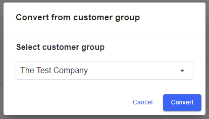 Select the customer group