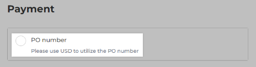 The Purchase Order payment method disabled at checkout due to incompatible currency