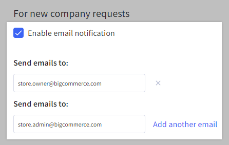 Enable notifications when a Company account has been approved
