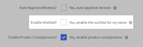 Uncheck the box next to Enable Wishlist in your BigCommerce Display settings