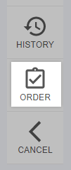 The Order action converts the quote into an order.