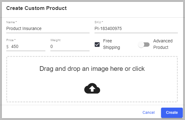 Fill in custom product information fields.