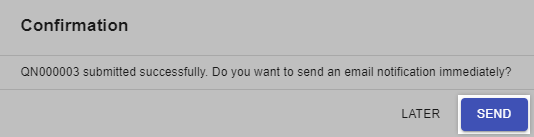 Click Send to open the quote email window.