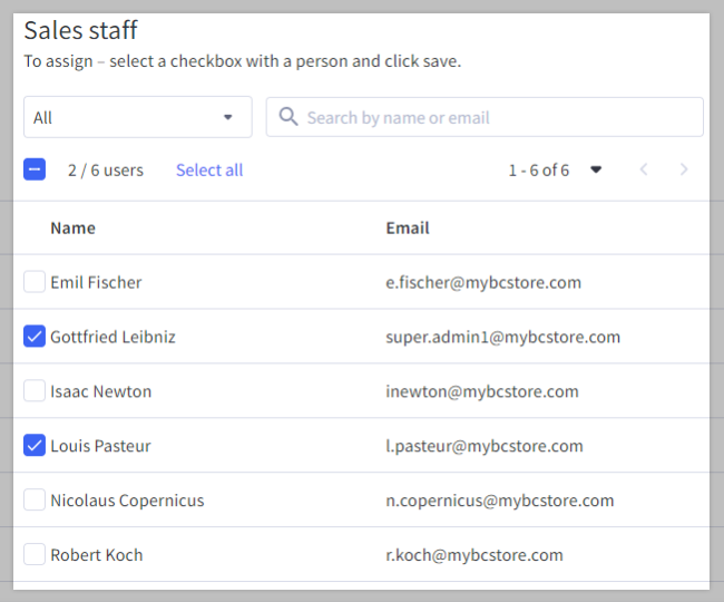 Assign Sales Staff while editing a Company account