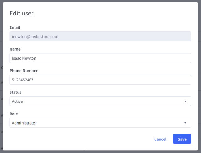 The Edit eser window