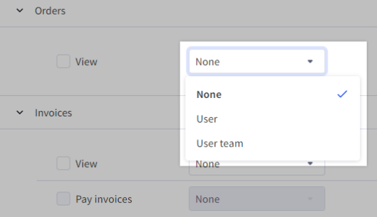 The Level dropdown with the None level selected