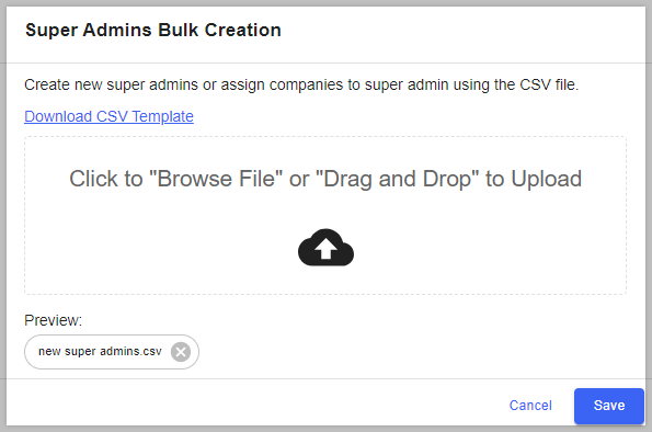 Import your Super Admins