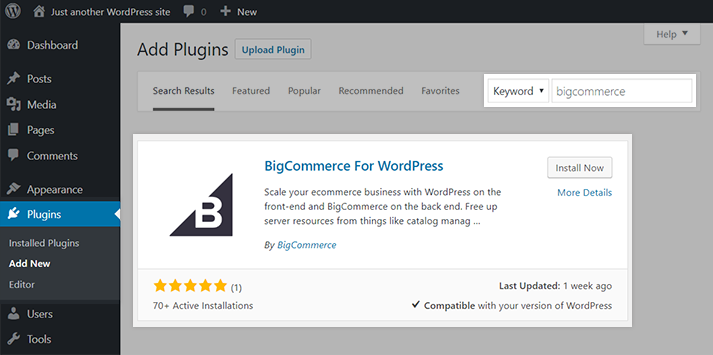 Using BigCommerce for WordPress