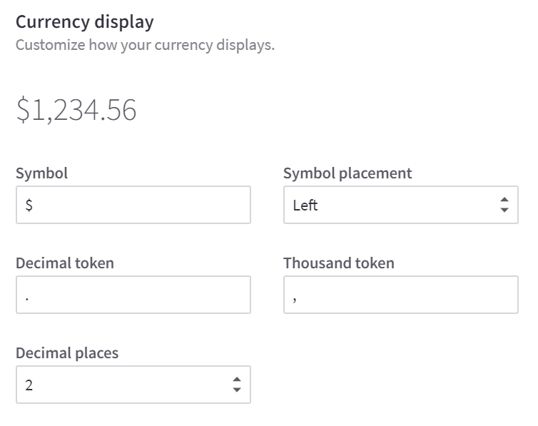 Customize how your currency displays on the storefront