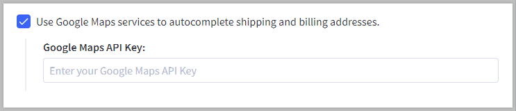 Checkout setting to enable Google Address Autocomplete.