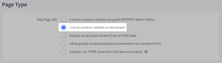 This Page Will: Link to another website or document