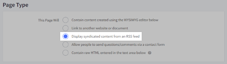 This Page Will: RSS Feed