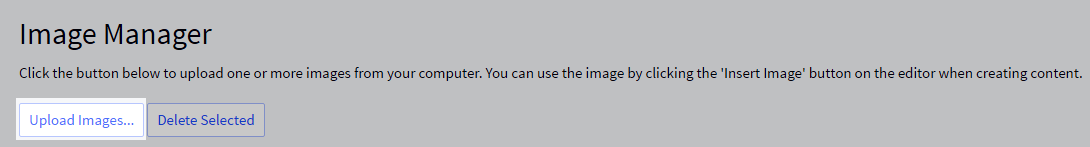 Using the Image Manager