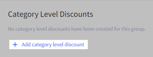 Category Level Discount section