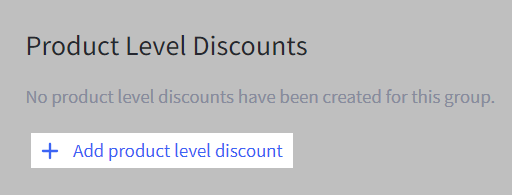 Product Level Discount section