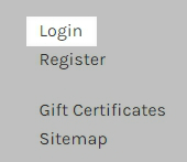 Login link in the storefront footer