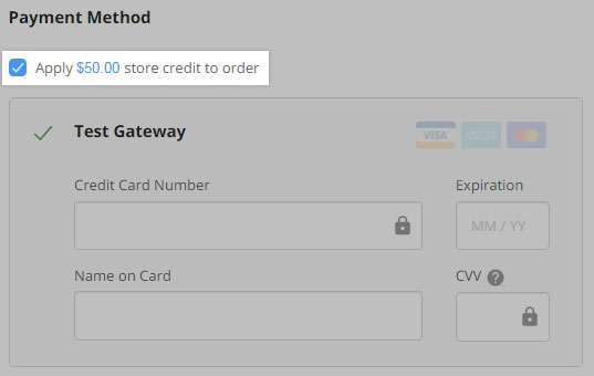 Store credit checkout option