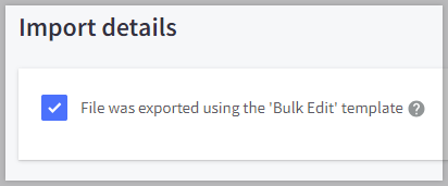 Bulk edit re-import settings