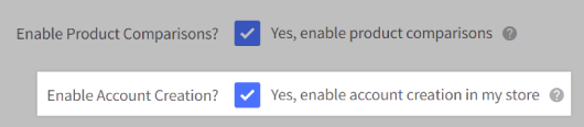 Enable Account Creation in Store Settings
