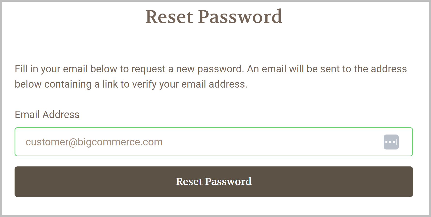 Change password screen