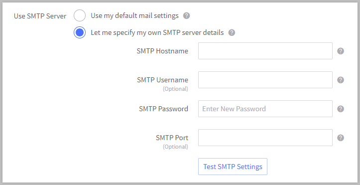 Custom SMTP settings in Miscellaneous tab