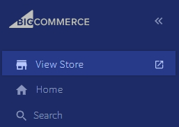 View Store link at the top of the control panel navigation