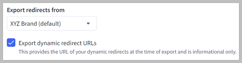 Product export settings