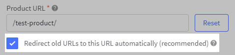 Automatic redirect option enabled and highlighted