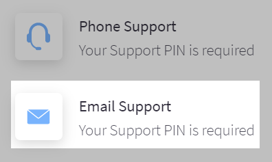 Help Center Contact menu highlighting the Email Support option