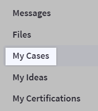 Select My Cases in the community account menu