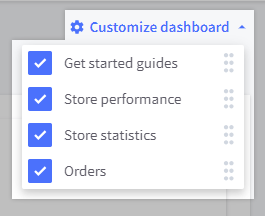 Drag and drop sections to change the order in which they appear in the dashboard