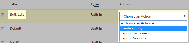 Creating a copy of the Bulk Export template