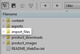 Import Files folder in WebDav