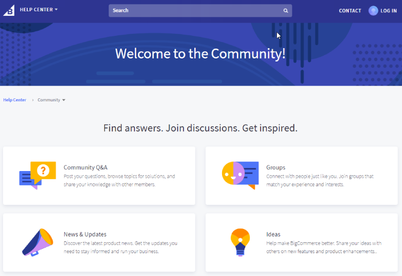 The BigCommerce Community page