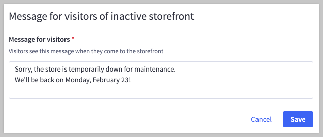 Setting Store as Down for Maintenance