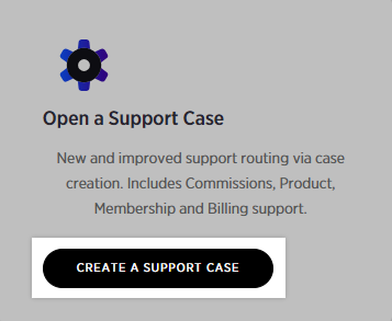 Create a Support Case button highlighted