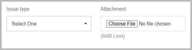 Issue Type menu and Attachment section.