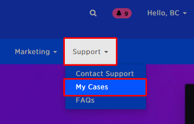 My Cases highlighted.