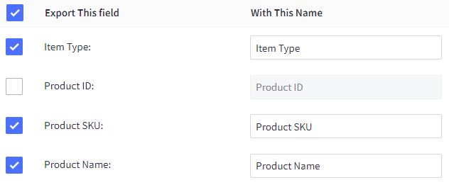 Select the fields you wish to include in your export.