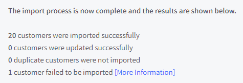 Import summary report